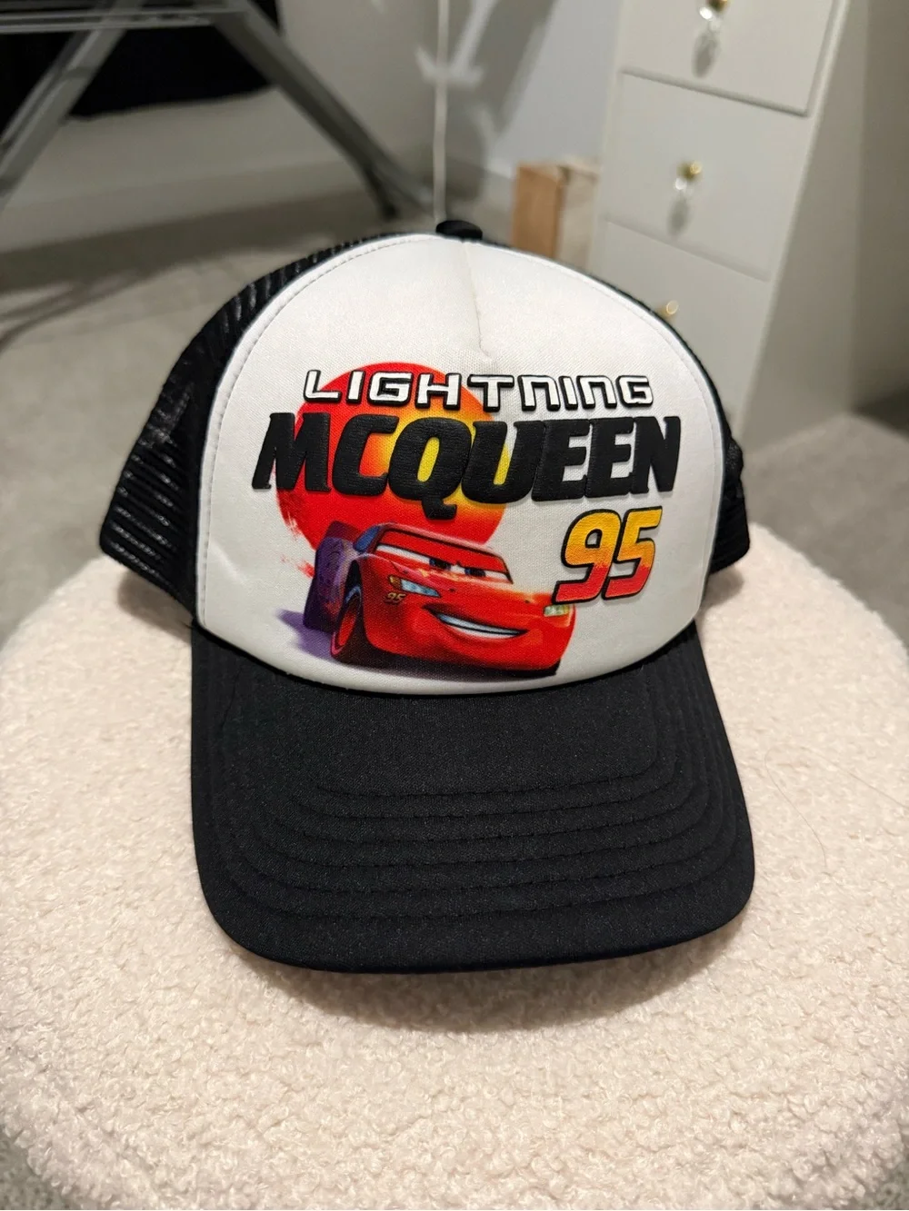 Disney Lightning McQueen Trucker Hat - Black, White & Red